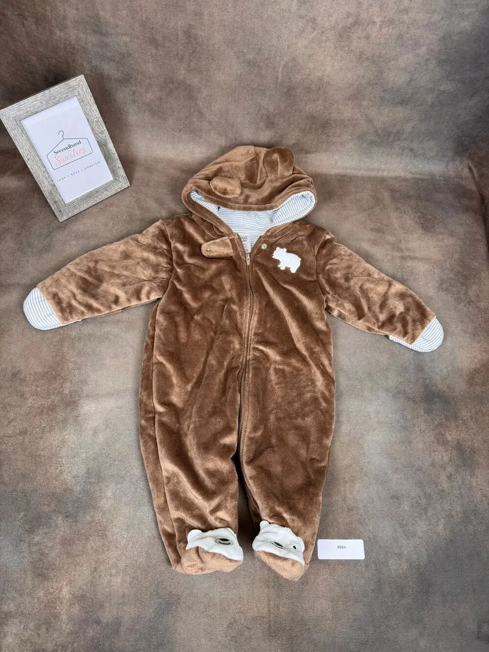 Carter's Just One You Fuzzy Bear Snowsuit 6M (3-6M) #964